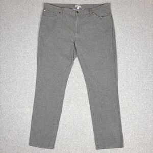 Peter Millar Crown Flannel Pants Mens 40 Gray Cotton Blend 5-Pocket Straight Leg